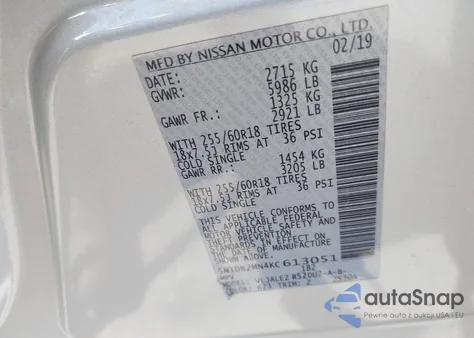 2019 Nissan Pathfinder Sv из США, поврежденный, VIN 5N1DR2MN4KC613051